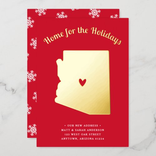 Home for the Holidays ARIZONA New Address Foil Holiday Card