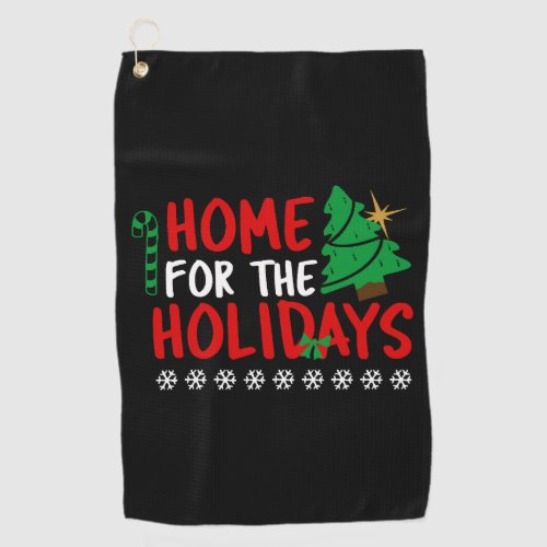 home for the holidays christmas family matching golf towel