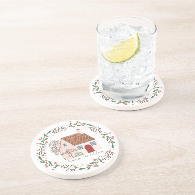 Home for the Holidays Christmas Kitchen Coaster (Side)