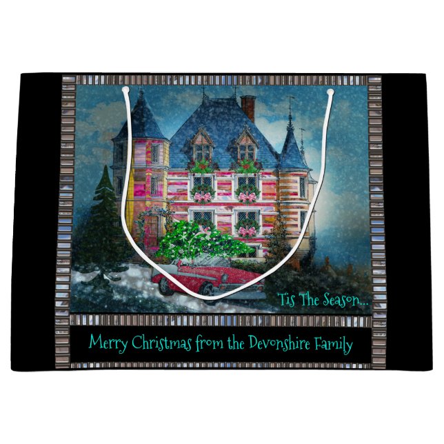 Home for the Holidays Christmas Large Gift Bag (Front)