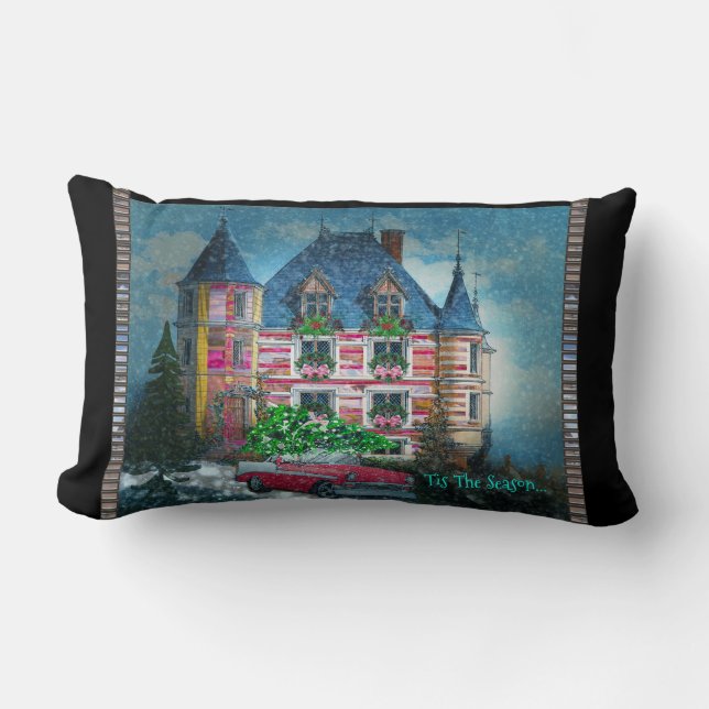 Home for the Holidays Christmas Lumbar Pillow (Front)