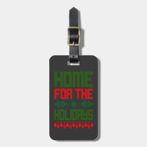 Home For The Holidays Christmas Red Luggage Luggage Tag