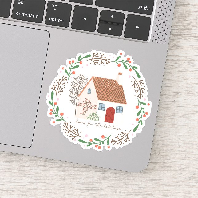 Home for the Holidays Christmas Vinyl Sticker (Detail)