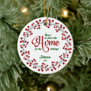 Home for the Holidays Company Logo Ceramic Ornament