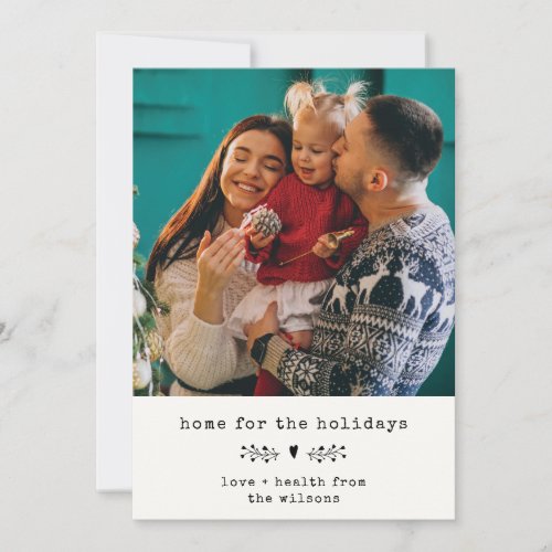 Home for the Holidays Modern Simple Minimal Photo Holiday Card