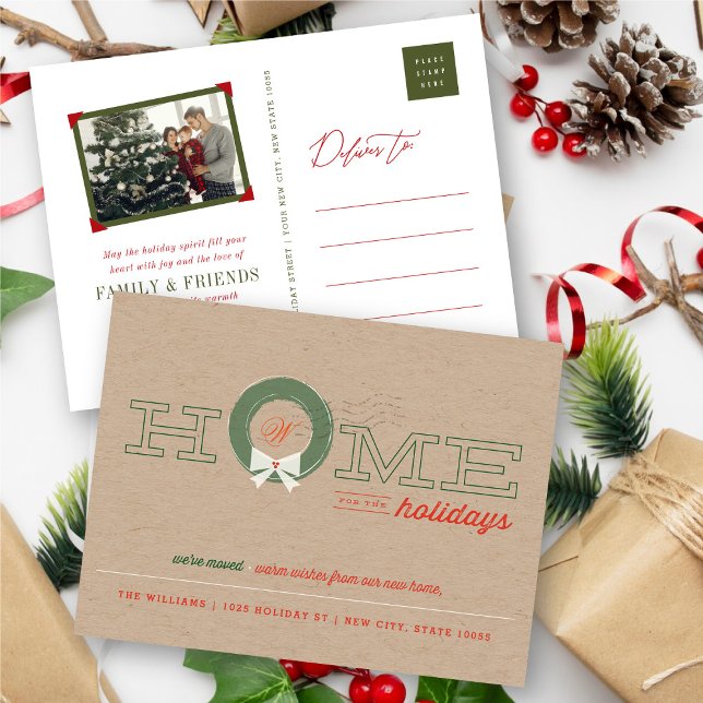 Home For The Holidays Monogram Moving Announcement (Creator Uploaded)
