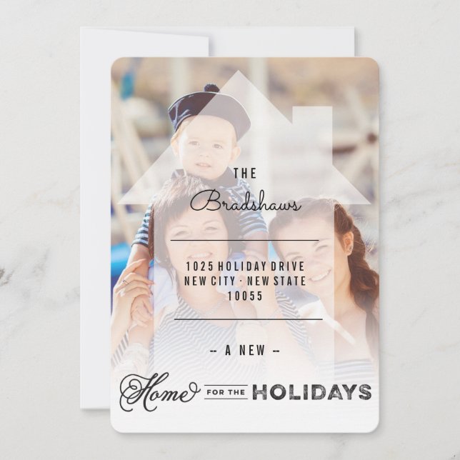 Home For The Holidays Moving Announcement Card (Front)