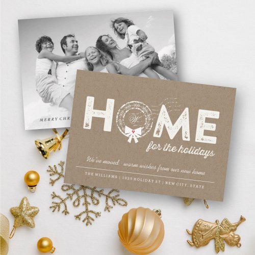 Home For The Holidays Moving Announcement Card