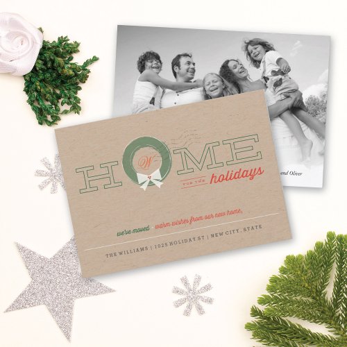 Home For The Holidays Moving Announcement Card