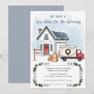 Home For The Holidays New Address Moving Holiday Card
