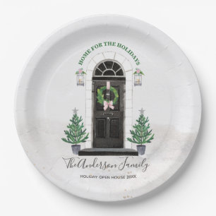 Home for the Holidays Open House Christmas Paper Plates