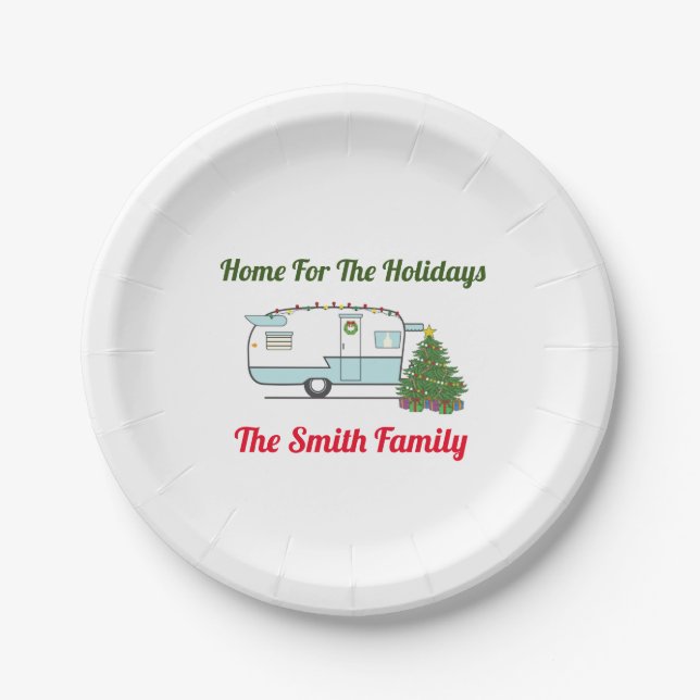 Home For The Holidays Paper Plates (Front)