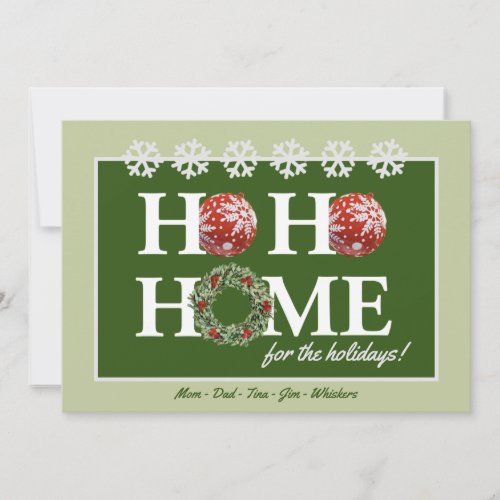 Home For The Holidays Personalized Christmas Card