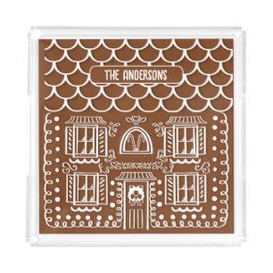 Home for the Holidays Personalized Gingerbread Acrylic Tray