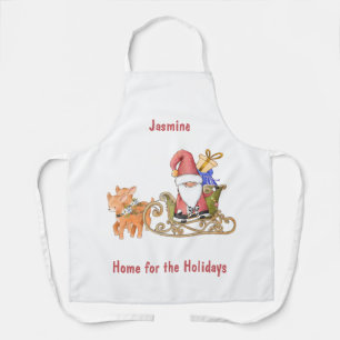 Home for the Holidays Personalized Santa Sleigh Apron