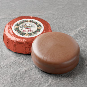 Home for the Holidays Snowy Christmas Party Dipped Oreo Cookie Favors