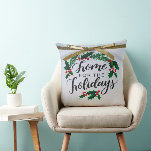 Home for the Holidays' Throw Pillow (Chair)