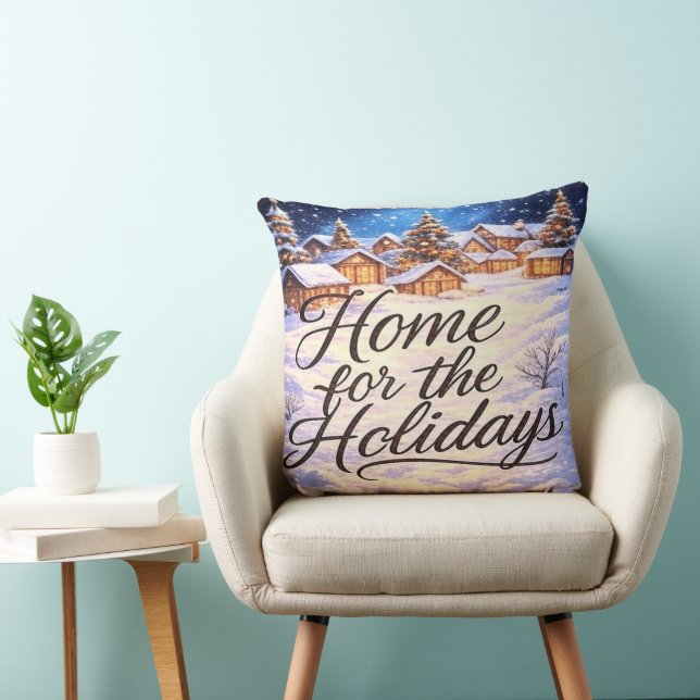 'Home for the Holidays' Throw Pillow (Chair)