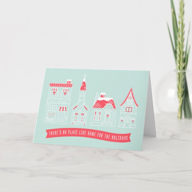 Home for the Holidays Village Christmas Card (Front)