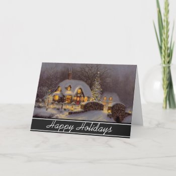 Home For The Holidays Winter Scene Greeting Cards by csinvitations at Zazzle