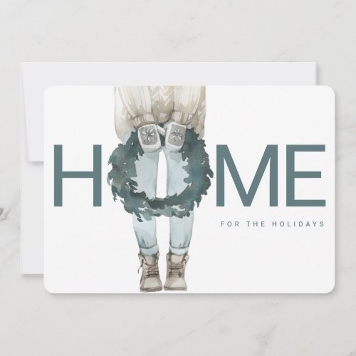 Home for the Holidays  Wreath Holiday Card