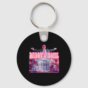 Home Funny Trump Daddys Coming Home 2024 Keychain