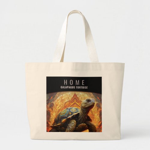 Home Galapagos Tortoise Large Tote Bag