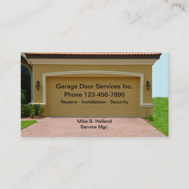 Home Garage Door Services Business Card (Front)