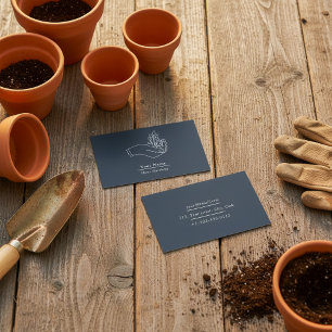 Home gardener blue plant business card