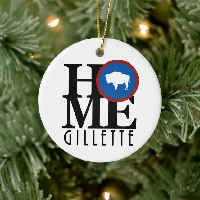 HOME Gillette Wyoming Ceramic Ornament (Tree)