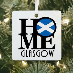 HOME Glasgow Scotland Metal Ornament