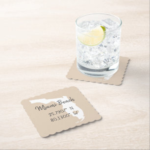 Home GPS Coordinates Longitude Latitude Miami   Paper Coaster
