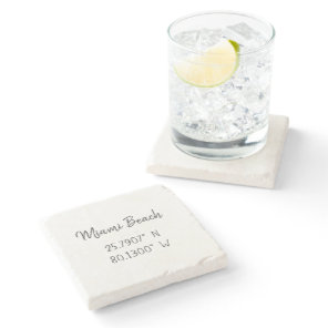 Home GPS Coordinates Longitude Latitude Miami Stone Coaster