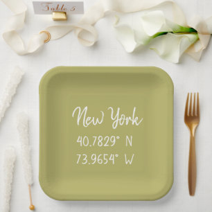 Home GPS Coordinates Longitude Latitude New York Paper Plates