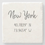 Home GPS Coordinates Longitude Latitude New York Stone Coaster