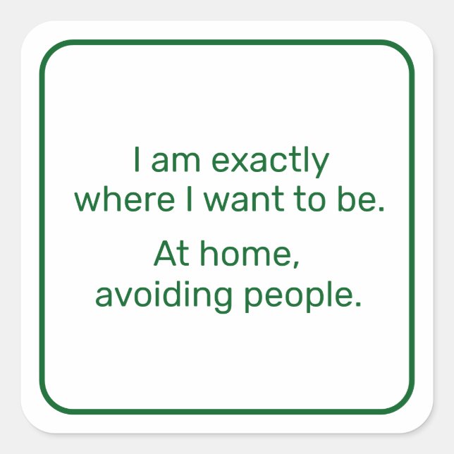 Home (green) square sticker (Front)