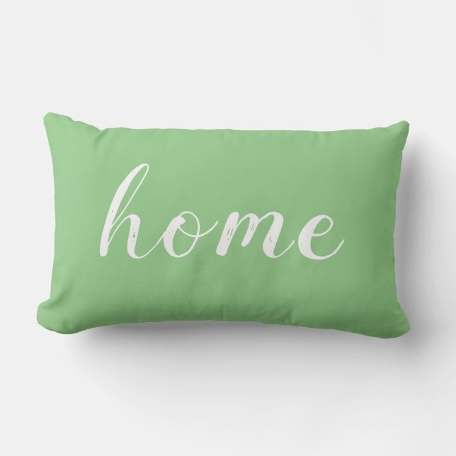 .home green throw Pillow (Front)