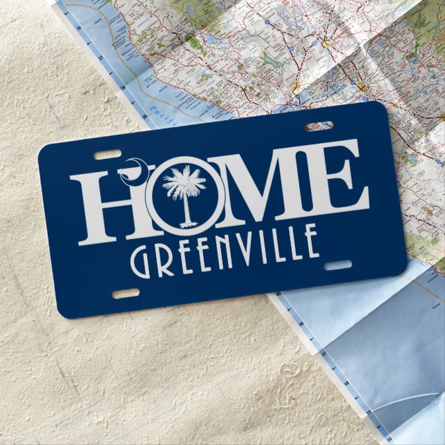 HOME Greenville SC License Plate (In Situ)