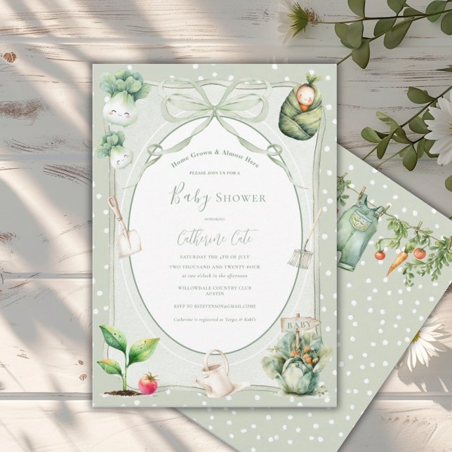 Home Grown & Almost Here Vegetable Baby  Invitation (Creator Uploaded)
