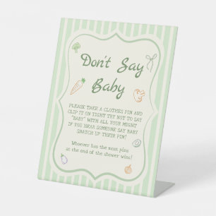 Home Grown Baby Shower Don't Say Baby Game Pedestal Sign