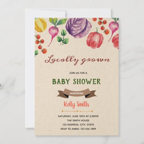 Home grown baby shower invitation