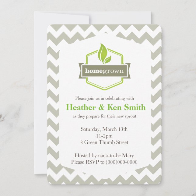 Home Grown Baby Shower Invitation (Front)