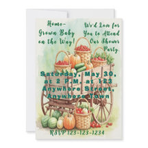 Home-Grown Baby Shower Invitation with Farm Wagon
