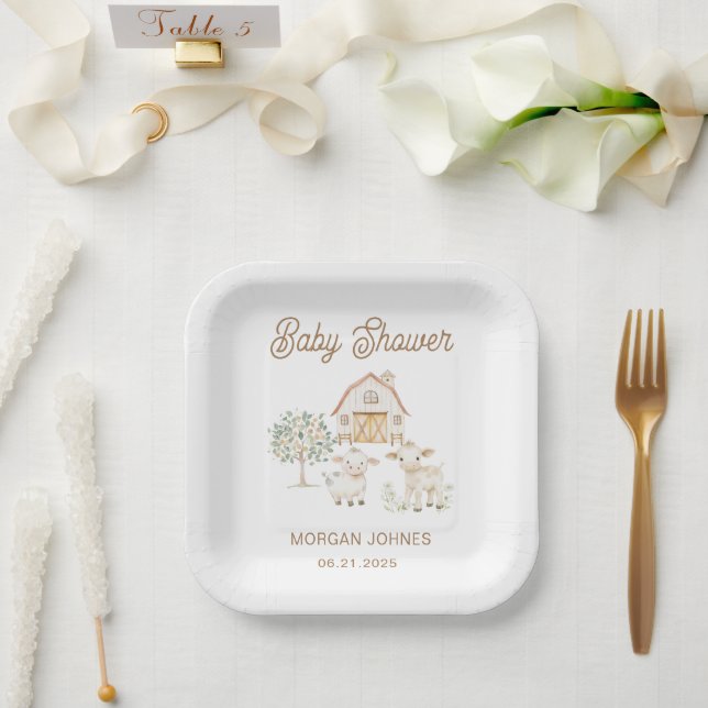 Home Grown Cutie Baby Shower Paper Plates (Wedding)