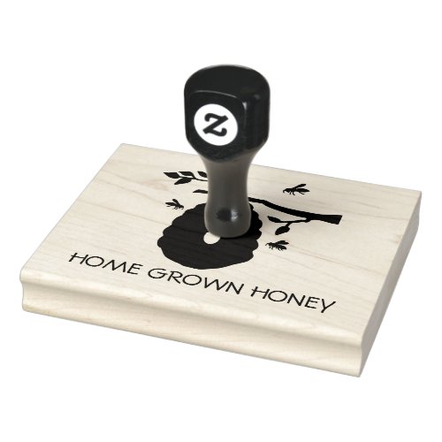 HOME GROWN HONEY  Honey Business Rubber Stamp