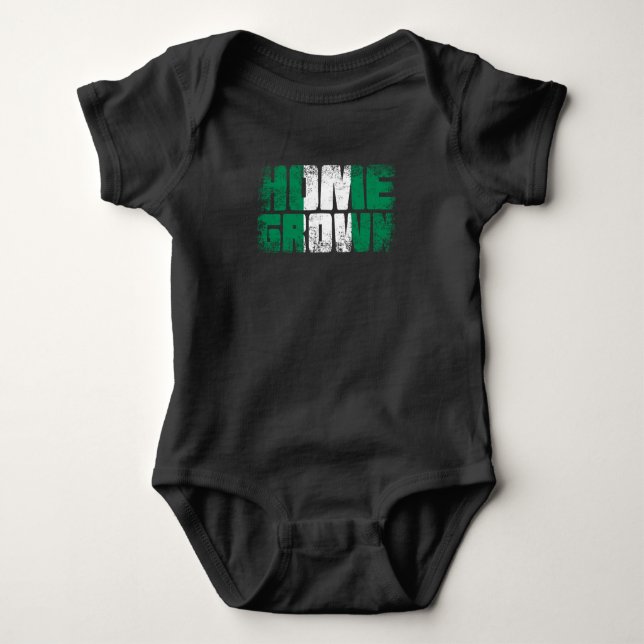 Home Grown Nigerian, Nigeria flag Baby Bodysuit (Front)