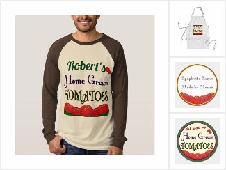 Home Grown Tomato Gardener Art on Tees, Stickers and more