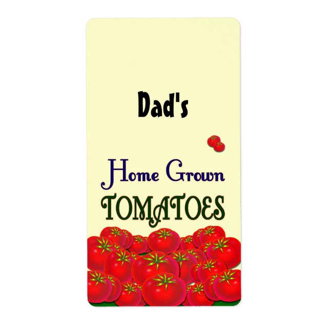Home Grown Tomatoes Custom Label (Front)