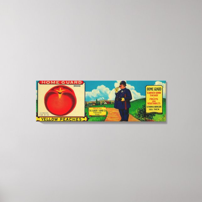 Home Guard Peach LabelMansfield, OH Canvas Print (Front)