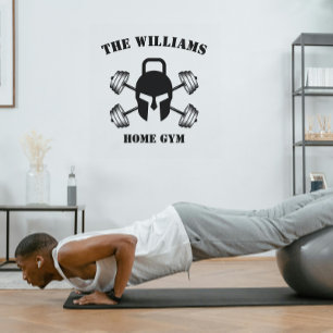 Home Gym Fitness Family name Workout Wall Decal